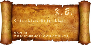 Krisztics Brigitta névjegykártya